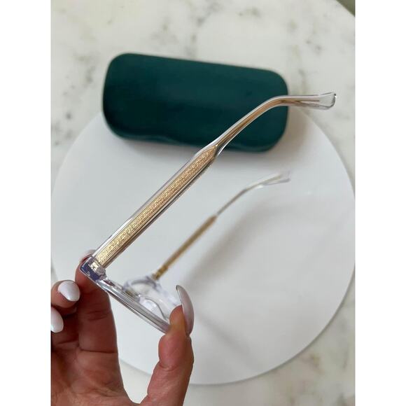 NEW GUCCI GG0184O Clear Gold Unisex Eyeglasses Frames - Picture 6 of 6